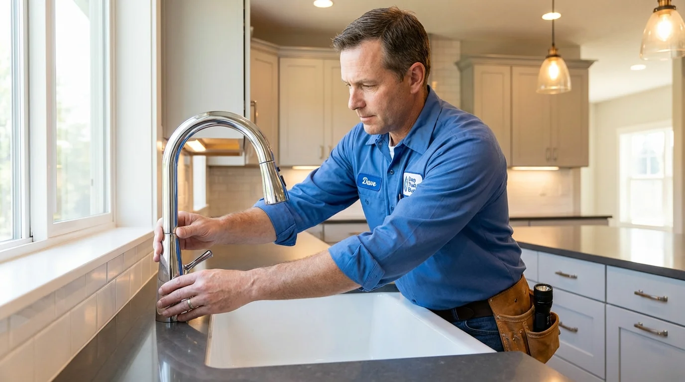 Kitchen faucet installation by Johns Plumbing LLC in Palm Desert