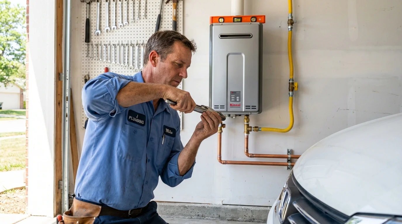 Tankless water heater installation by a Johns Plumbing LLC plumber in Palm Desert